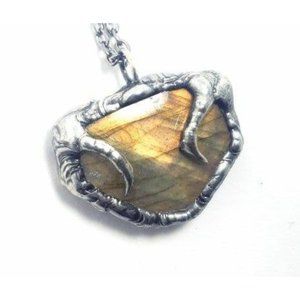 Labradorite wasp stinger necklace